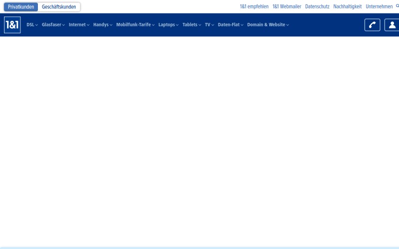 The front page of 1und1.com