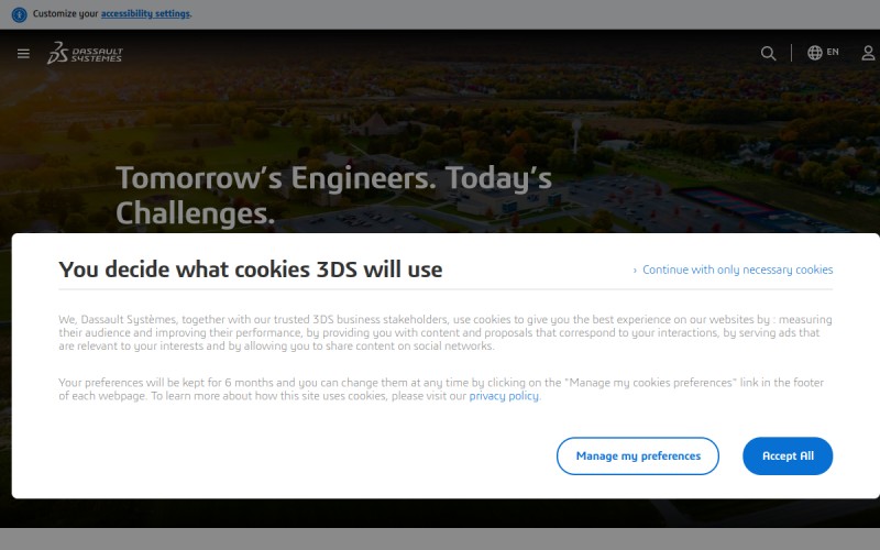 The front page of 3ds.com