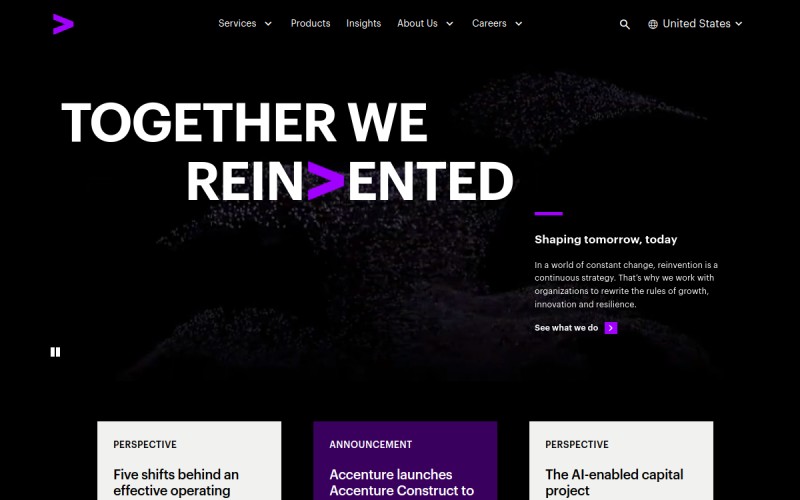 The front page of accenture.com