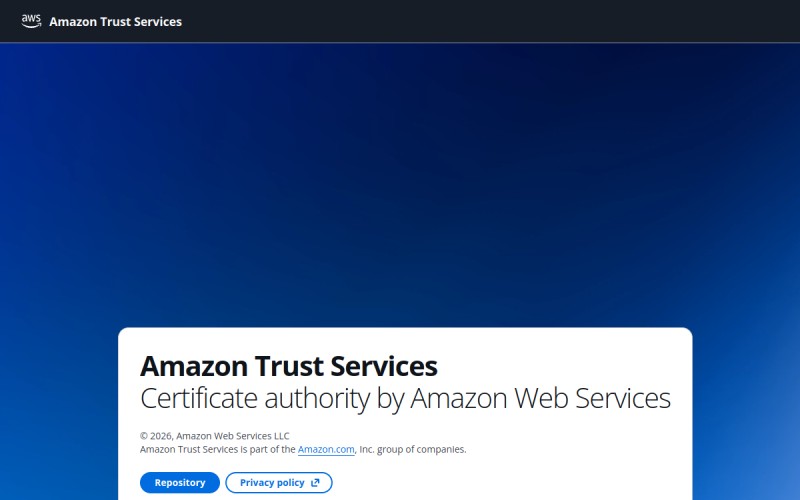The front page of amazontrust.com