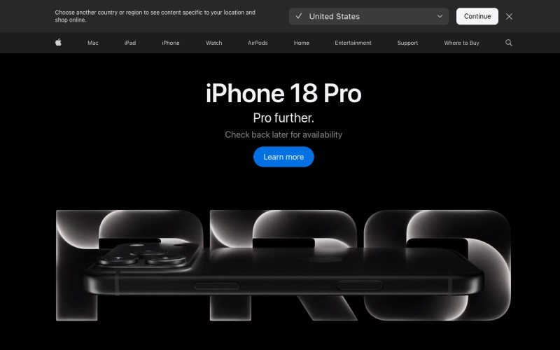 The front page of apple.com.gy