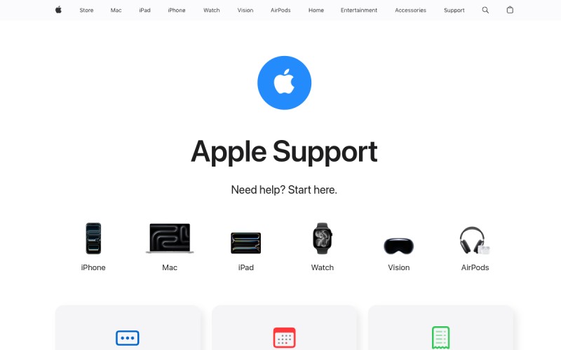 The front page of apple.help