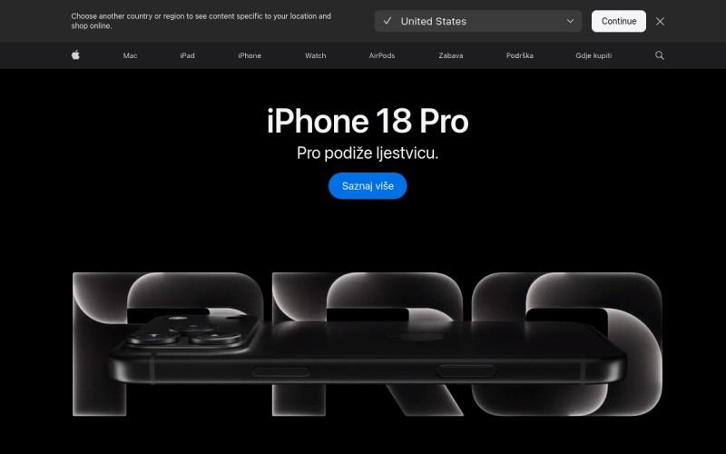 The front page of apple.hr