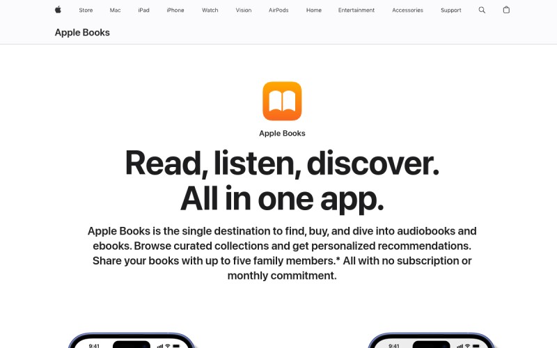 The front page of applebooks.apple