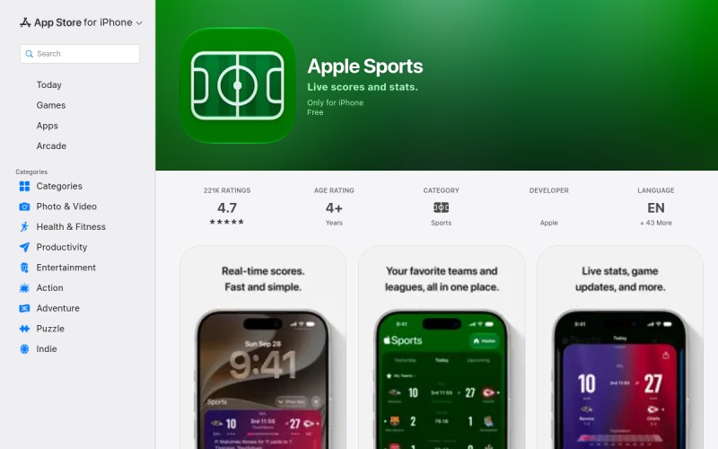 The front page of applesports.productions