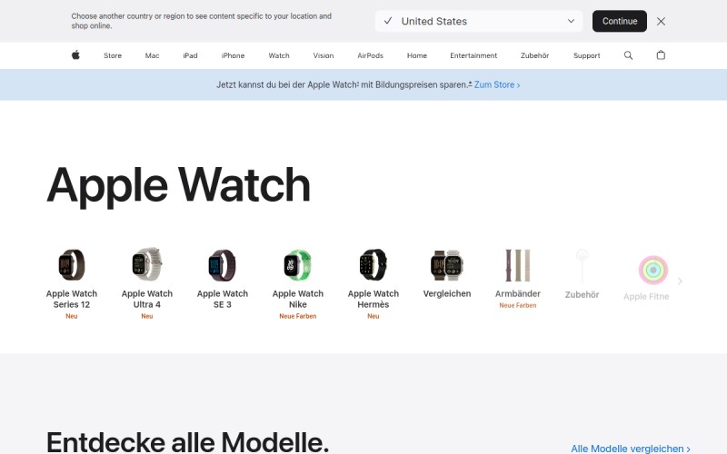 The front page of applewatch.hamburg