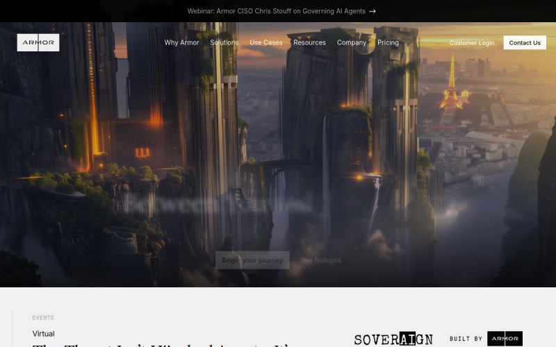 The front page of armor.com