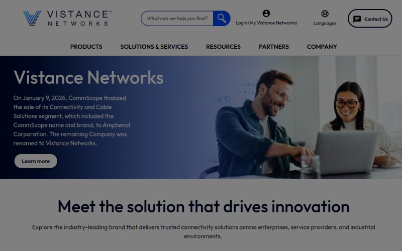 The front page of arris.com