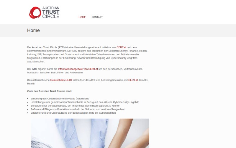The front page of austriantrustcircle.at