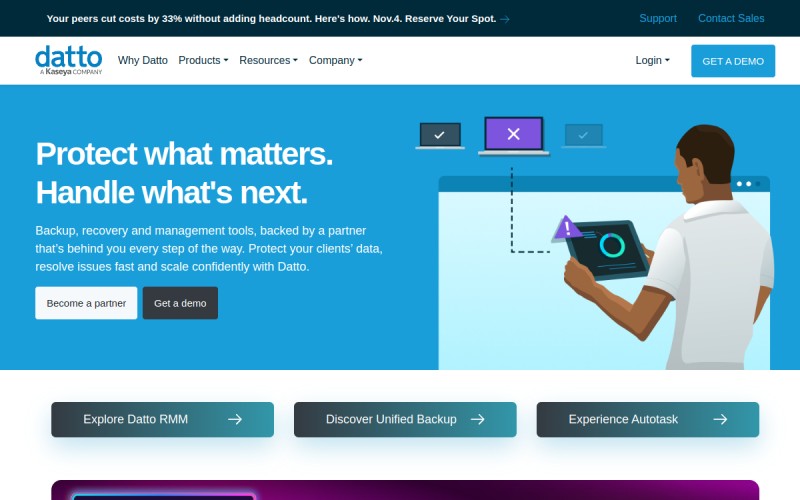 The front page of autotask.com