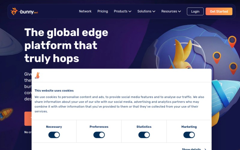 The front page of b-cdn.net