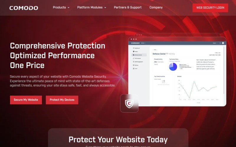The front page of comodo.com