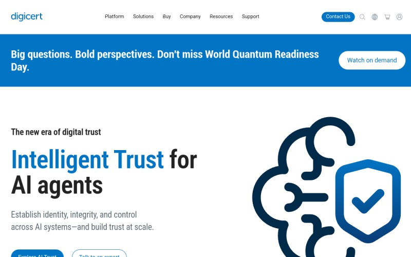The front page of digicert.com