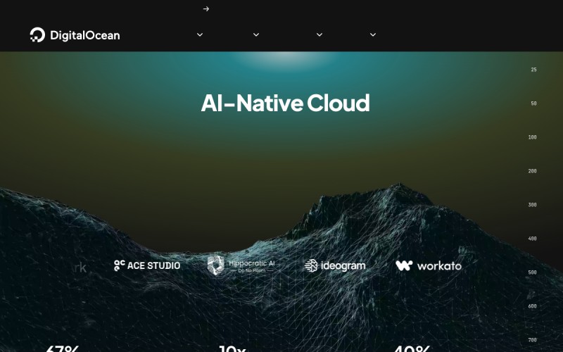 The front page of digitalocean.com