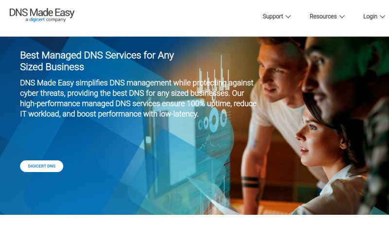 The front page of dnsmadeeasy.com