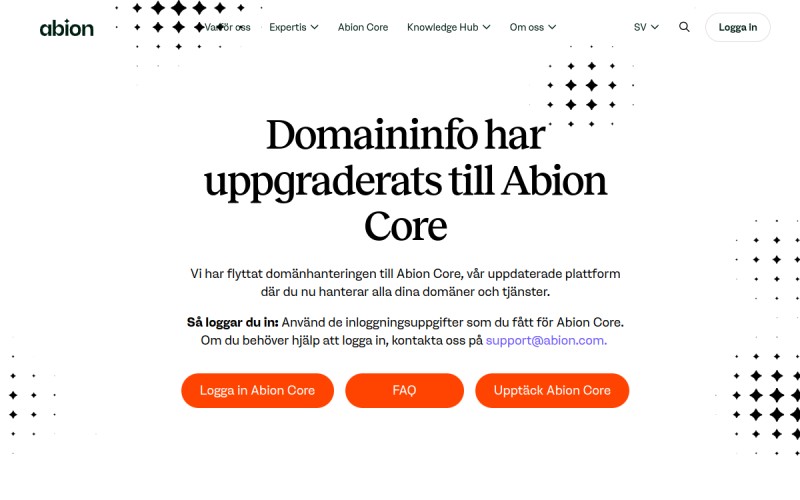 The front page of domaininfo.com