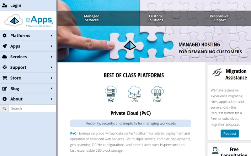 The front page of eapps.com