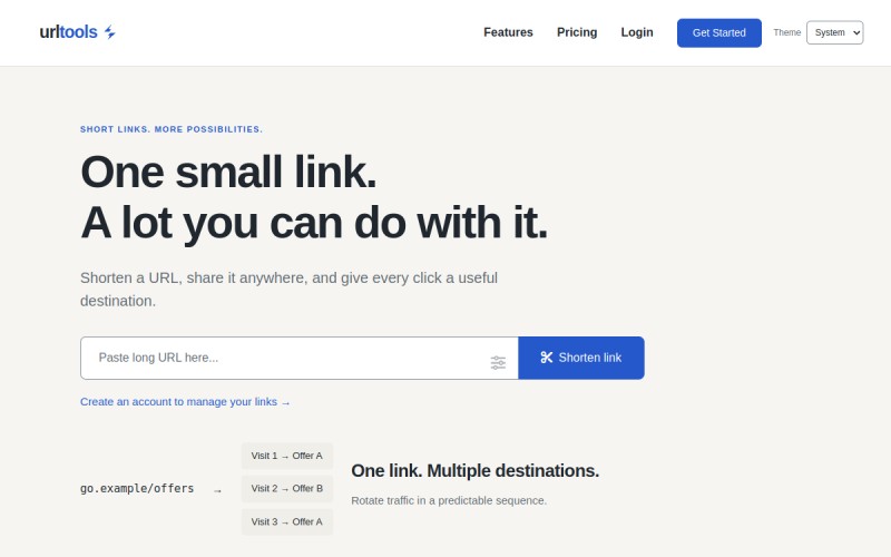 The front page of easyurl.net