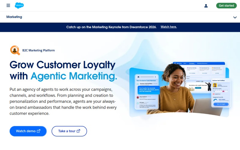 The front page of exacttarget.com