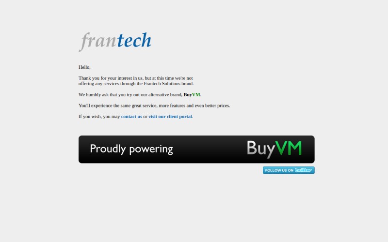 The front page of frantech.ca