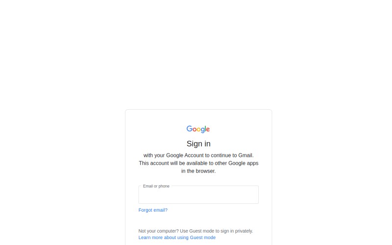 The front page of googlemail.com