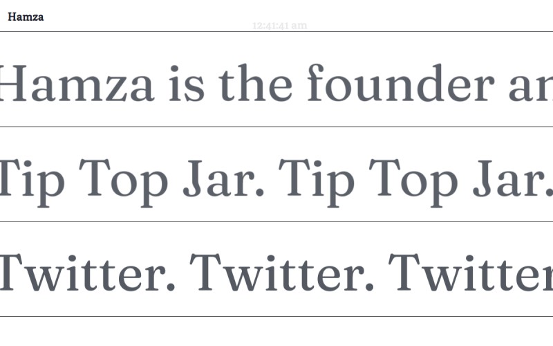 The front page of hamza.com