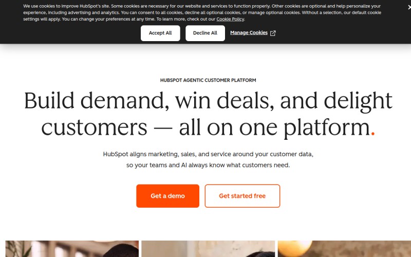 The front page of hubspot.net