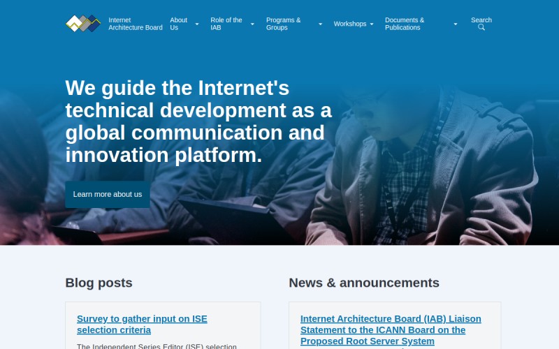 The front page of iab.org