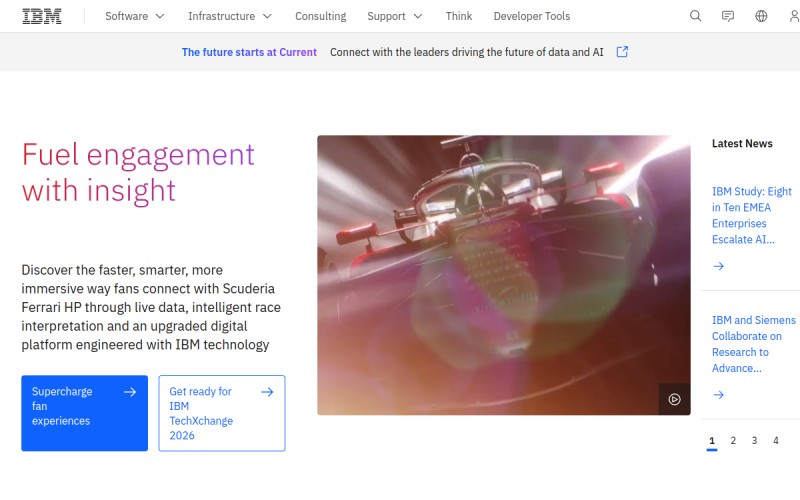 The front page of ibm.com