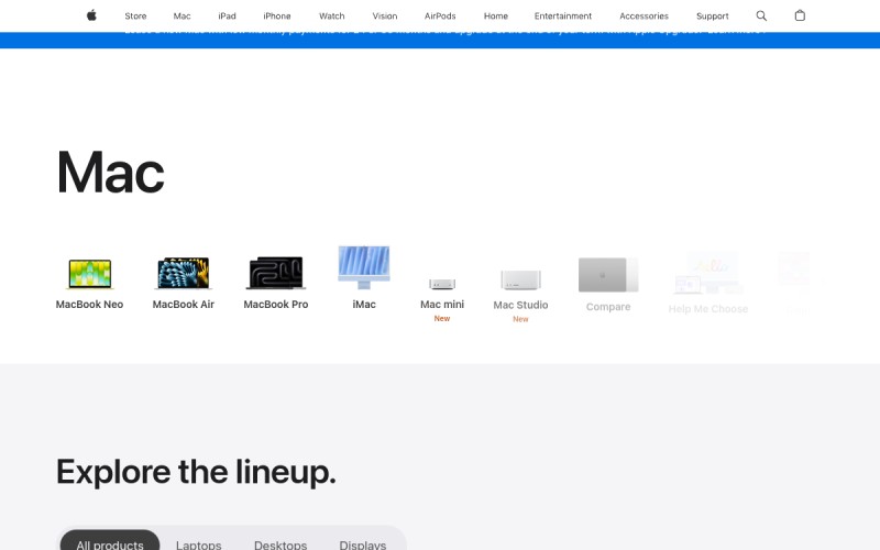 The front page of imacstore.com