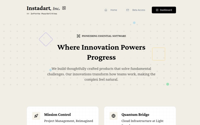 The front page of instadart.com