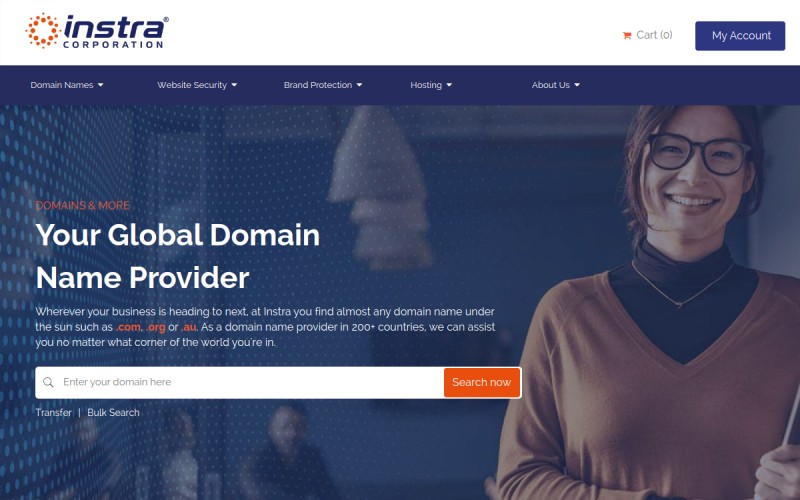 The front page of instra.com