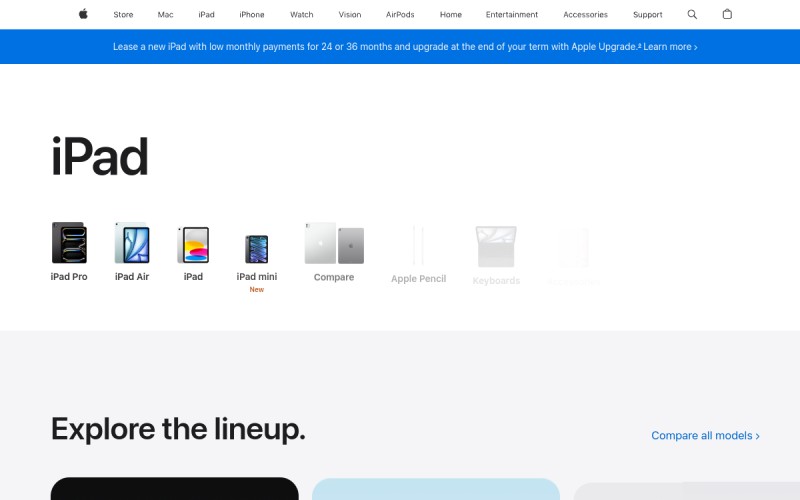 The front page of ipadair.cm