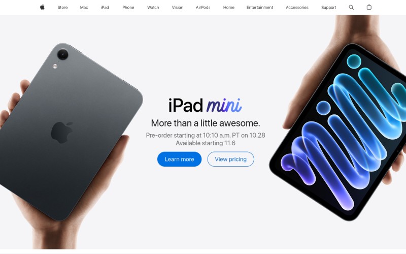 The front page of ipadmini.lk
