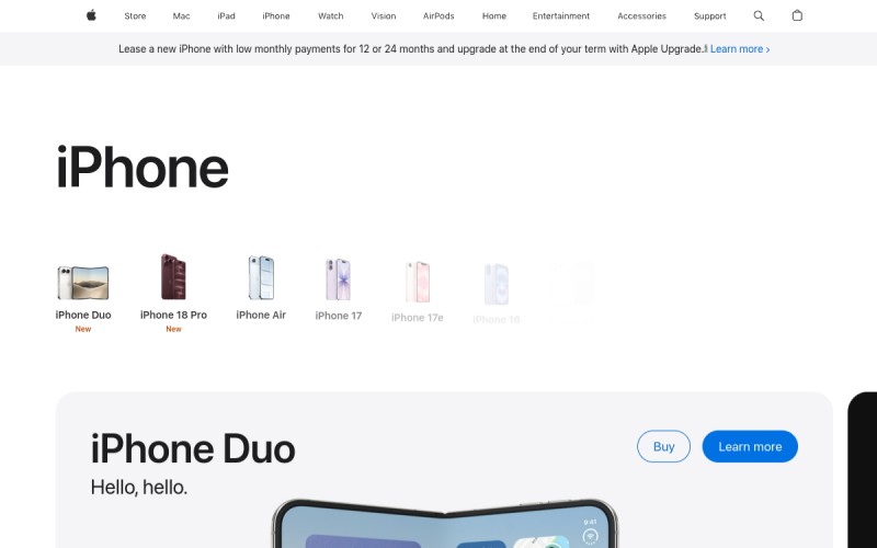 The front page of iphone.storage