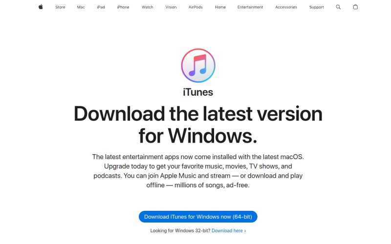 The front page of itunes.co