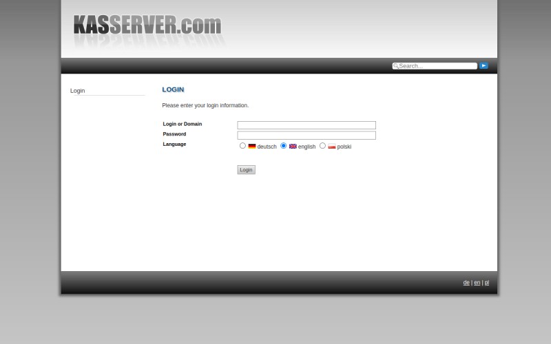 The front page of kasserver.com
