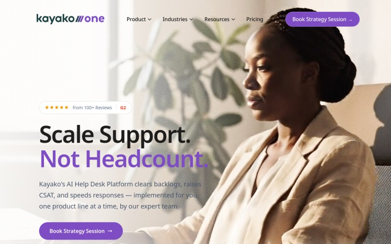 The front page of kayako.com