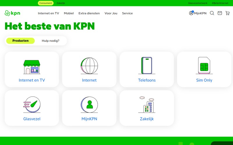 The front page of kpn.com