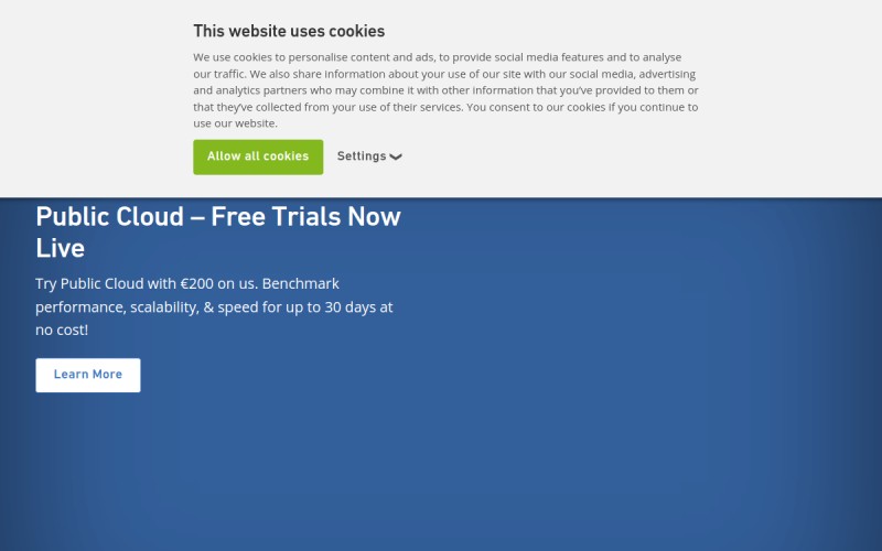 The front page of leaseweb.com