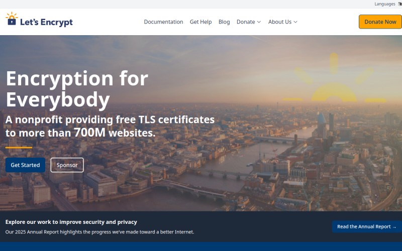 The front page of letsencrypt.org