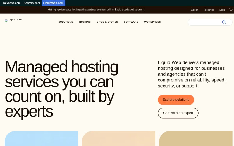 The front page of liquidweb.com