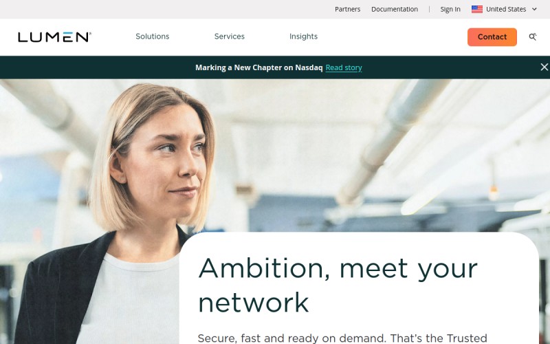 The front page of lumen.com
