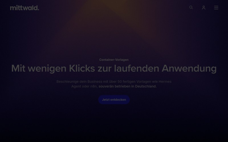 The front page of mittwald.de