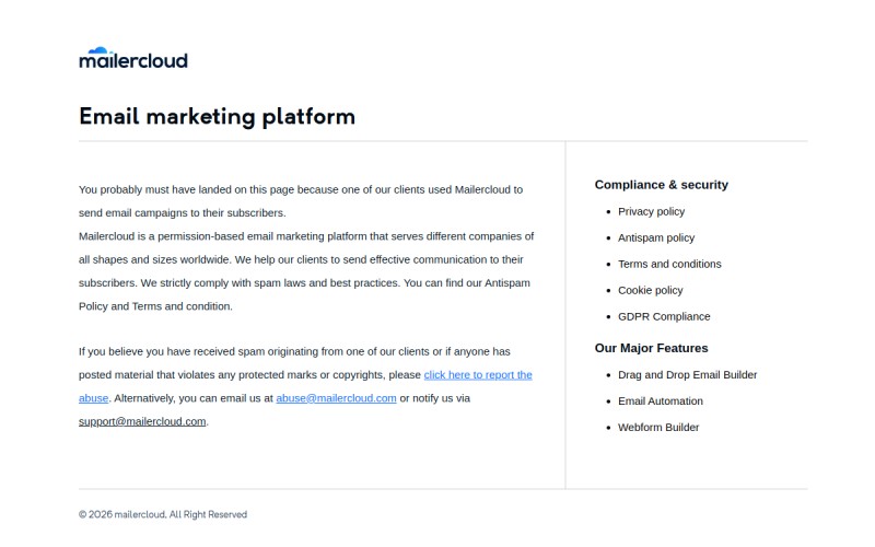 The front page of mlrcloud.com