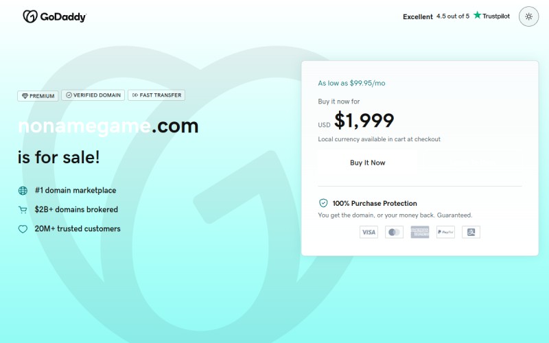 The front page of nonamegame.com