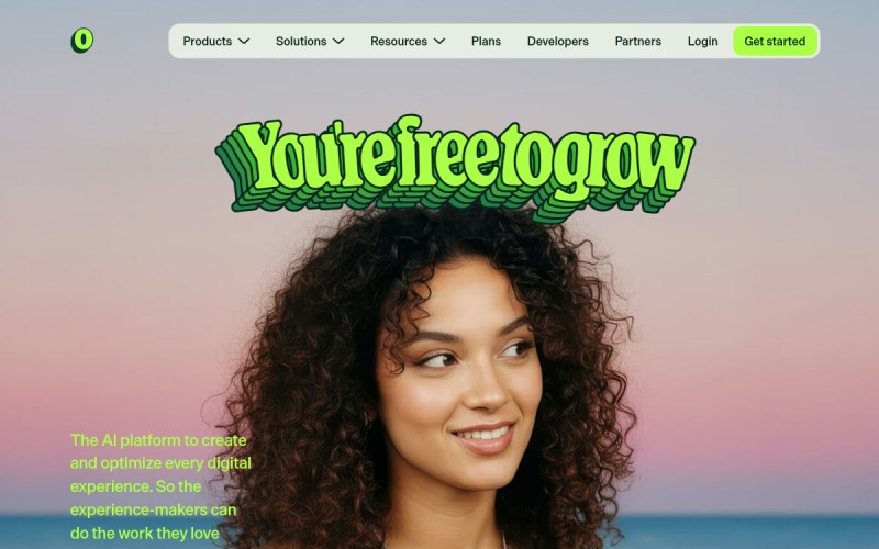 The front page of optimizely.com