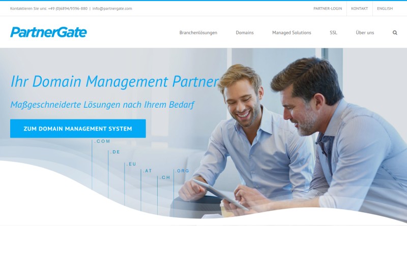 The front page of partnergate.de