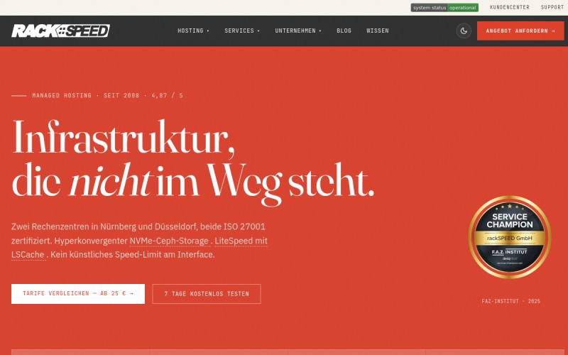 The front page of rackspeed.de