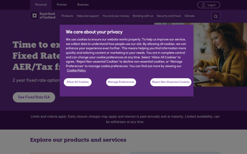 The front page of rbs.co.uk